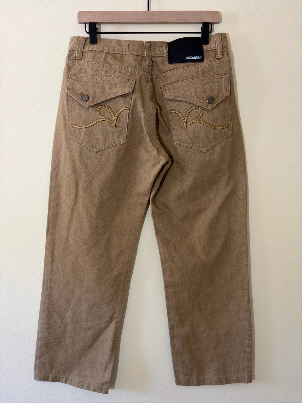 Y2K Rocawear Embroidered Tan Pants 32x28